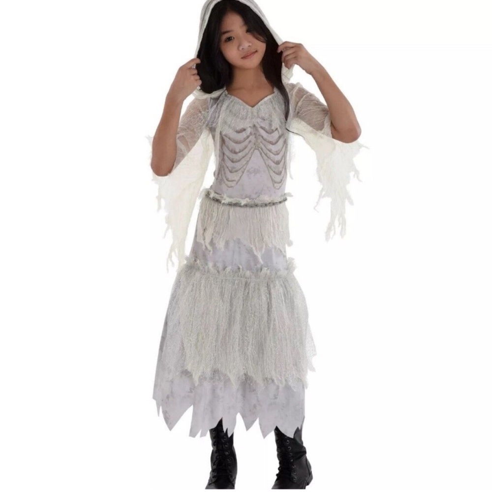 Ghost Girl  Skeleton Child XL‎ Fancy Dress Up Halloween Child Costume